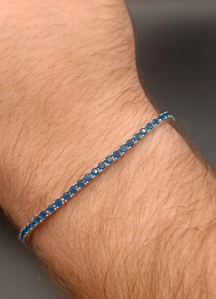 Bracciale Tennis in argento con zaffiro, marque: Argento, état: Neuf sans étiquette, 45,00 €, 47,95 € Protection acheteurs incluse