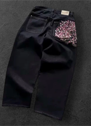 Jean Unisexe Baggy Brodé Cerisier |  taille M | Y2K Vintage Oversize, brand: y2k, condition: Very good, size: M, €49.99, €53.19 includes Buyer Protection