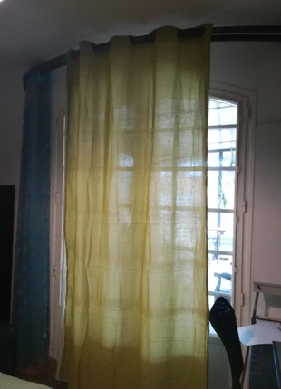 Rideaux Longueurs: 246 cm / Largeurs: 138 cm Kaki / blanc, condition: Very good, size: 200 cm - 249 cm, €9.00, €10.15 includes Buyer Protection