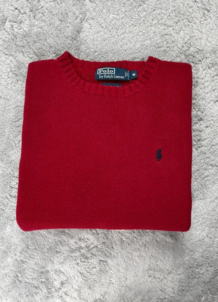 Pull col rond rouge épais Ralph Lauren coton maille logo brodé classique - Taille M, marque: Ralph Lauren, état: Très bon état, taille: M, 45,00 €, 47,95 € Protection acheteurs (Pro) incluse