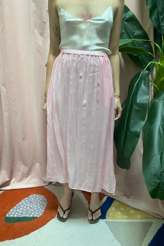 American vintage jupe longue plus longue au dos rose pale modele Nono taille Vinted