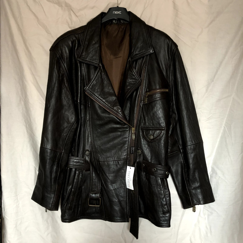 NEW Maddox Leather Flying Jacket, Brown, M, Pit to Pit 20