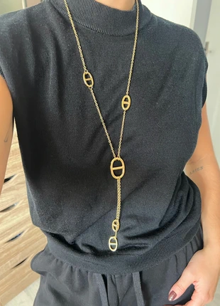 Sautoir doré asymétrique et double pendentif, marque: Tendance, état: Très bon état, 20,00 €, 21,70 € Protection acheteurs (Pro) incluse