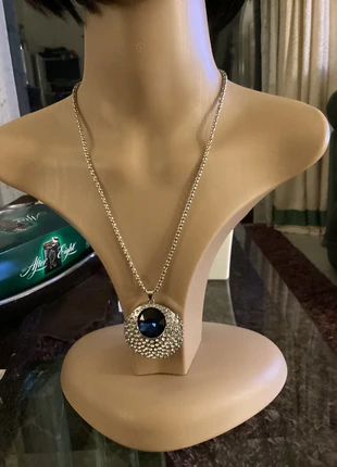 Collier argenté saphir bleu fantaisie strass neuf, brand: GATSBY, condition: New without tags, €12.00, €13.30 includes Buyer Protection
