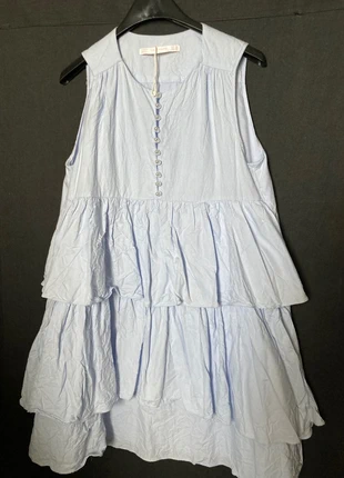 Robe à Volants Zara Bleu Clair Boutons Perles , marke: Zara, zustand: Neu, größe: XS / 34 / 6, 25,00 €, 26,95 € inklusive Vinted-Käuferschutz