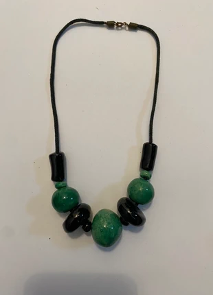 Collier ancien vintage vert & noir, brand: Vintage Boutique, condition: Very good, €7.00, €8.05 includes Buyer Protection