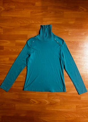 Vintage Y2K M&Co 100% cotton blue long sleeve rollneck turtleneck top Size Medium, brand: M&Co, condition: Very good, size: M / UK 12-14, £5.00, £5.95 includes Buyer Protection