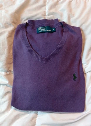 Pull Ralph Lauren col en V viloet, brand: Ralph Lauren, condition: Very good, size: M, €55.00, €58.45 includes Buyer Protection