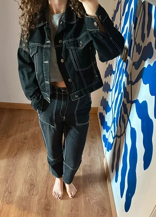 3-piece denim set jacket and long + short pants with contrast stitching / co-ord set, marca: H&M, estado: Muy bueno, tamaño: M / 38 / 10, 12,00 €, 13,30 € Protección al comprador incluida