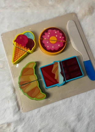 Jeu en bois à découper – pâtisseries et douceurs, condition: New with tags, size: One size, €6.99, €8.04 includes Buyer Protection