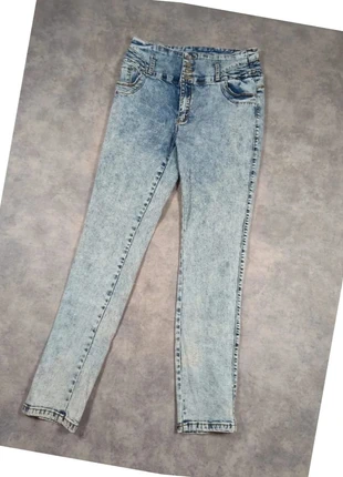 Jean skinny bleu clair femme taille haute acid wash Y2K vintage – taille FR 42 W32 US 15, merk: Vintage Dressing, staat: Heel goed, maat: XL / 42 / 14, € 14,90, € 16,35 inclusief Kopersbescherming
