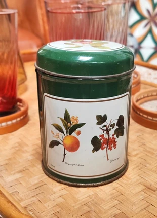 Boite vintage en métal vert illustrations fruits, brand: Vintage, condition: Very good, €9.00, €10.15 includes Buyer Protection