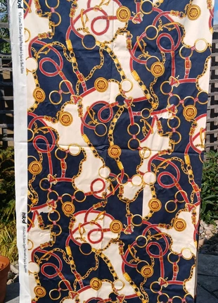 Navy gold chain cotton fabric, 1.36M, brand: FABRIC, condition: New without tags, £9.00, £10.15 includes Buyer Protection