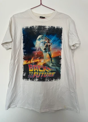 Mens large back to the future white print short sleeve t-shirt, brand: Back to the Future, condition: Satisfactory, size: L, £3.00, £3.85 includes Buyer Protection