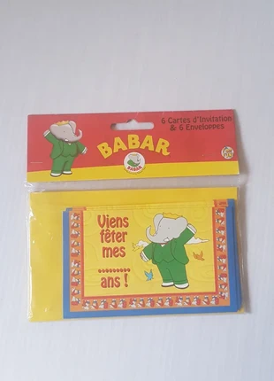 6 Cartes d'invitation Babar pour anniversaire , marca: Babar, estado: Nuevo con etiquetas, tamaño: Talla única, 1,50 €, 2,28 € Protección al comprador incluida
