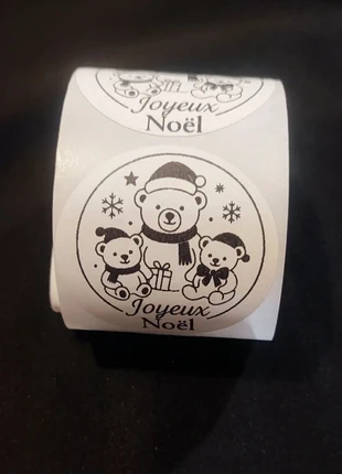 Lot de 20 autocollants “Joyeux Noël” stickers ronds oursons 50×50 mm, merk: sansnom., staat: Nieuw zonder prijskaartje, € 1,00, € 1,75 inclusief Kopersbescherming Pro