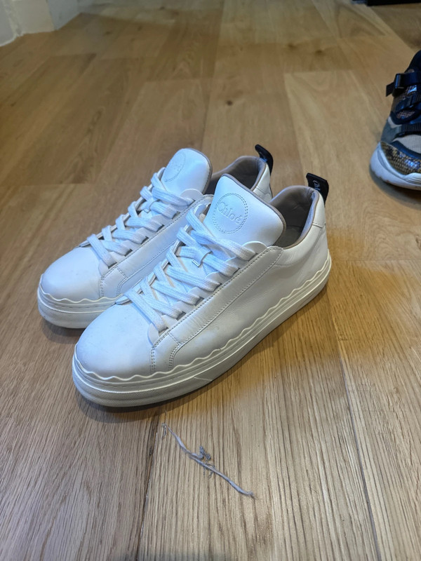 chloe basket Lauren scalloped blanche en cuir