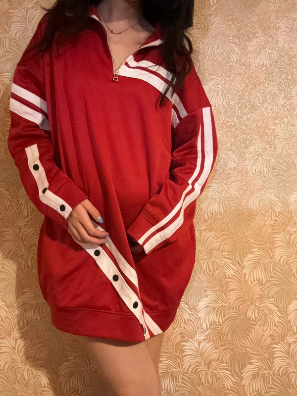 Sporty red and white jumper dress Vinted