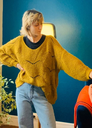 Pull maille oversize made in Italy , merk: Vintage, staat: Heel goed, maat: S / 36 / 8, € 5,00, € 5,95 inclusief Kopersbescherming