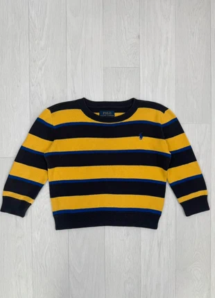 Pull col rond Ralph Lauren garçon jaune rayé noir – coton léger – 2 ans, marke: Ralph Lauren, zustand: Sehr gut, größe: 24–36 Monate / 92, 20,00 €, 21,70 € beinhaltet Vinted-Käuferschutz Pro
