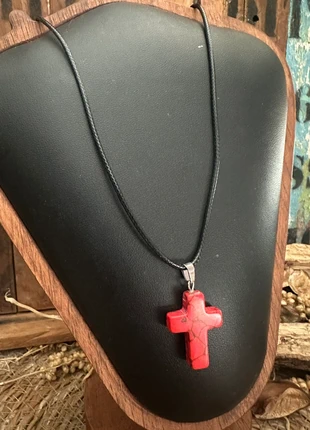 Glazen kruis hanger / Faith / rood gemarmerd, brand: Faith, condizioni: Nuovo senza cartellino, €4.99, €5.94 include la Protezione acquisti