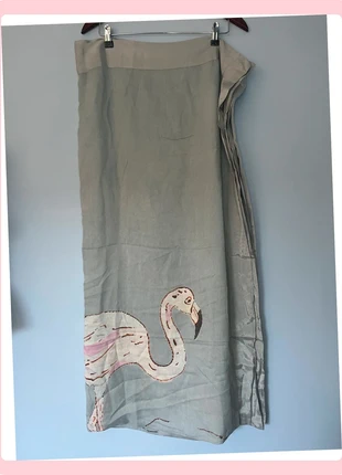 Grand foulard bleu clair avec flamant rose - Yaya Women, marque: YAYA Women, état: Très bon état, 12,49 €, 13,81 € Protection acheteurs (Pro) incluse