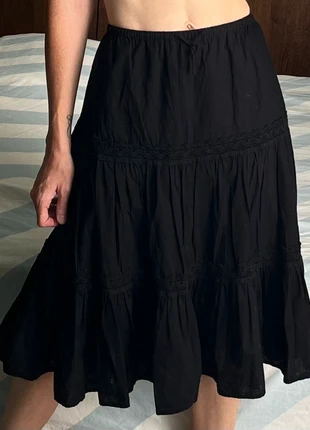 Jupe évasée bohème coton dentelle noir T.38, condizioni: Ottime, taglia: M / IT 42 / EU 38, €15.00, €16.45 include la Protezione acquisti Pro