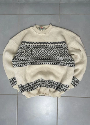 Pull d’hiver homme vintage 90s taille L/XL couleur crème à motifs 100% laine, brand: Vintage Dressing, condition: Very good, size: L, €24.99, €26.94 includes Buyer Protection Pro