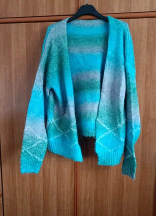 Cardigan aperto sfumato azzurro  – morbido e cozy, merk: Shein, staat: Heel goed, maat: S / 36 / 8, € 4,00, € 4,90 inclusief Kopersbescherming