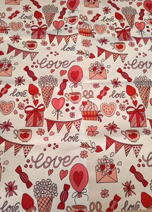 Coupon tissu amour cœur, marque: TISSU, état: Très bon état, 3,00 €, 3,85 € Protection acheteurs (Pro) incluse