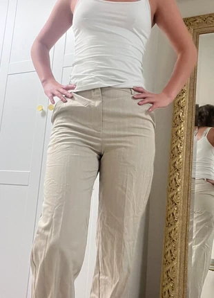Beige and White Striped Trouser Pants, marca: Bik Bok, estado: Muy bueno, tamaño: XS / 34 / 6, 8,00 €, 8,40 € Protección al comprador incluida