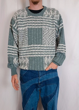 Knit pull-over vintage jumper patchwork Brian macneil knitwear, brand: Vintage Dressing, condition: Very good, size: L, €24.00, €25.90 includes Buyer Protection