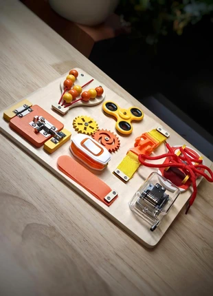 Wooden Busy Board Sensory Montessori  Board  Engaging Wooden Activity Toy, brand: NO LABEL, condition: Very good, size: One size, £13.49, £14.87 includes Buyer Protection