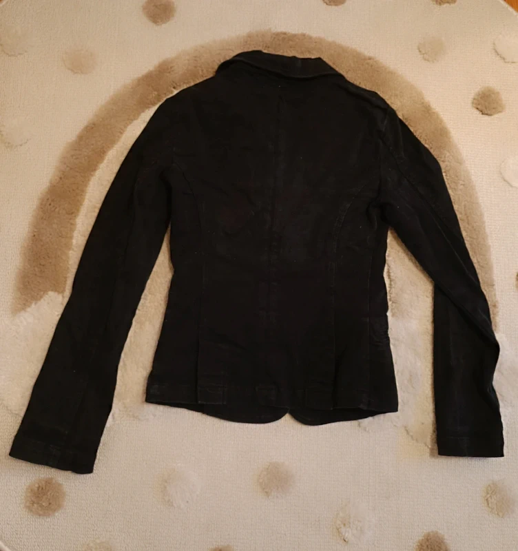 Veste noire cintrée en jean, ZARA taille S - photo numéro 5