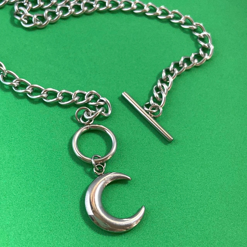 Moon Pendant Necklace for Men Women 4