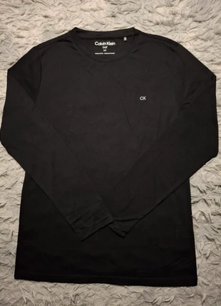 T-shirt manches longues Col rond Calvin Klein 100% Polyester Noir Taille S, brand: Calvin Klein, condizioni: Nuovo senza cartellino, taglia: S, €17.75, €19.34 include la Protezione acquisti