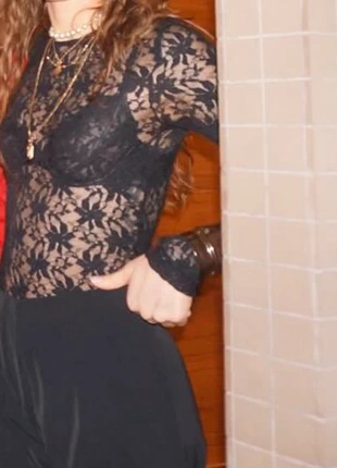 Party vintage lace y2k see through club office siren Japan street style top, marque: Zara, état: Très bon état, taille: S / 36 / 8, 15,00 €, 16,45 € Protection acheteurs incluse