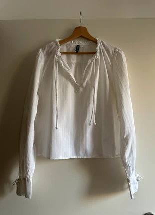 Blouse blanche manches bouffantes H&M, marca: H&M, estado: Muito bom, tamanho: M / 38 / 10, €8.00, €9.10 inclui Proteção do Comprador