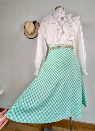 🌹Adorable jupe patineuse cousue main à motifs Vichy menthe et blancs 🌹, marca: Vintage, estado: Muito bom, tamanho: XL / 42 / 14, €30.00, €32.20 inclui Proteção do Comprador Pro