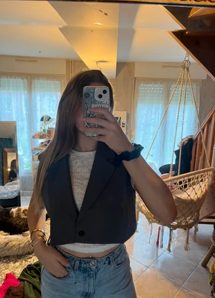 blazer court gris, brand: Boutique indépendante, condition: Very good, size: M / 38 / 10, €10.00, €11.20 includes Buyer Protection