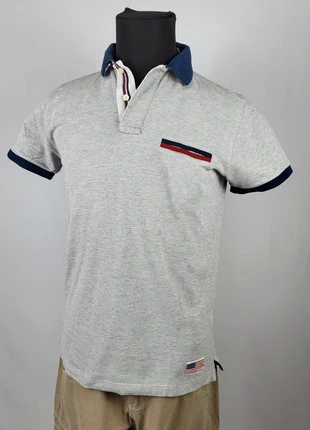 Polo Gant homme S gris chiné logo drapeau USA col contrasté bleu marine style casual chic, marke: GANT, zustand: Sehr gut, größe: S, 17,00 €, 18,55 € inklusive Vinted-Käuferschutz