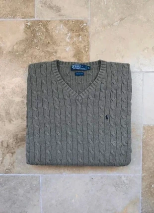 Pull col V torsadé Ralph Lauren - Homme XL - Vert d'eau logo marinr, marke: Ralph Lauren, zustand: Sehr gut, größe: XL, 85,00 €, 89,95 € beinhaltet Vinted-Käuferschutz Pro