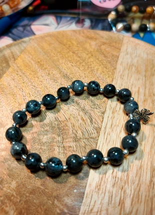 Larvikite lucky bracelet , staat: Nieuw zonder prijskaartje, € 6,00, € 7,00 inclusief Kopersbescherming