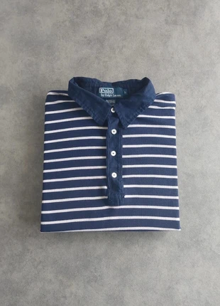 Polo été Manches Courtes Bleu Marine et Blanc à Rayures Ralph Lauren | Taille L, brand: Ralph Lauren, condition: Very good, size: L, €12.00, €13.30 includes Buyer Protection Pro