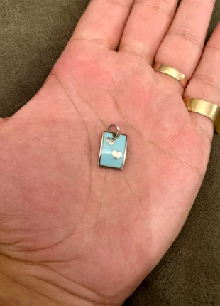 Pendentif carré cœur en argent massif, brand: Argent, condition: Very good, €14.85, €16.29 includes Buyer Protection Pro