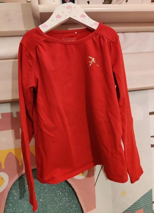 T-shirt longues manches rouge petit noeud en strass, brand: JBC, condizioni: Ottime, taglia: 6 anni / 116 cm, €2.50, €3.33 include la Protezione acquisti