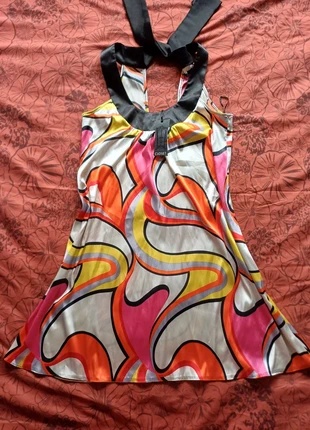 Vintage Y2K multicolour halter dress, brand: Vintage Dressing, condition: Very good, size: L / 12, £17.00, £18.55 includes Buyer Protection