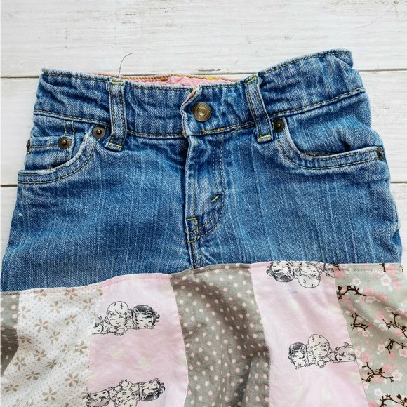 Toddler Girl Upcycled Levi’s Denim Skirt-Size 5T 4