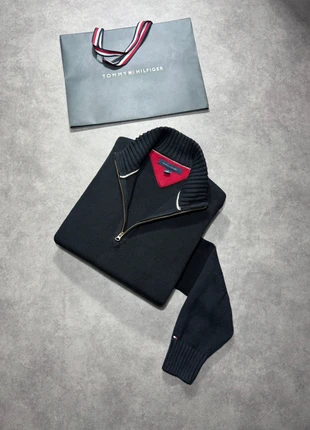 1/4 zip | Half zip Col camionneur Tommy Hilfiger Noir - Logo brodé - 100% coton - Taille L, marque: Tommy Hilfiger, état: Très bon état, taille: L, 25,00 €, 26,95 € Protection acheteurs incluse