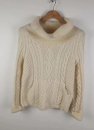 -carraig donn- pull col roulé en laine oversize Irish sweater aran wool, marke: Carraig Donn, zustand: Sehr gut, größe: M / 38 / 10, 32,00 €, 34,30 € beinhaltet Vinted-Käuferschutz Pro